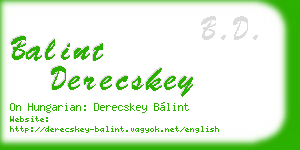 balint derecskey business card